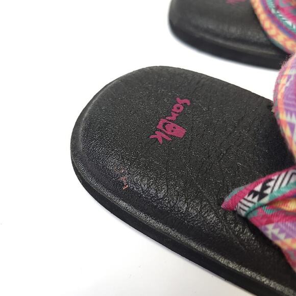 Sanuk Womens Size 10 Yoga Mat Slingback Flip Flop Sandals Bright Aztec Print​ - Picture 6 of 11